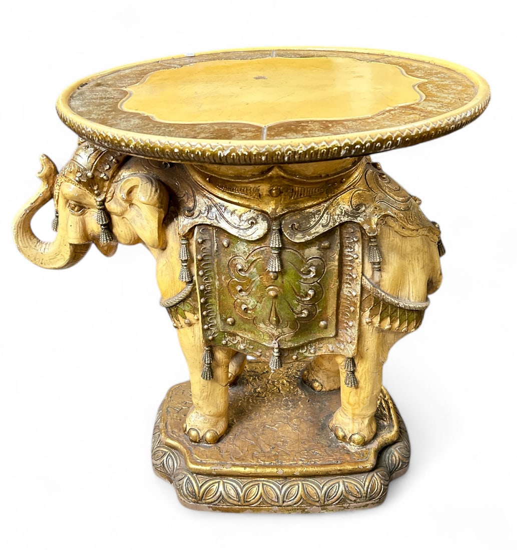 Carved Elephant Table. (1 of 7)