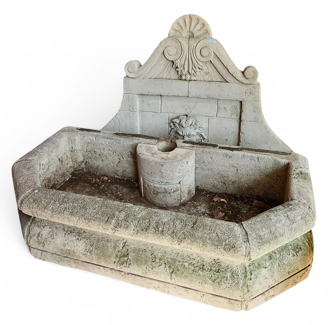 Cement Garden Fountain w/ North Wind Face. (1 of 2)