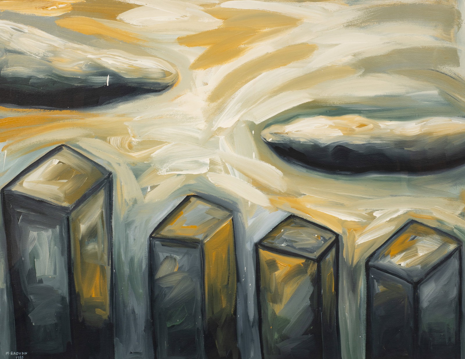 Large Abstract Painting, M. Radvan. (1 of 5)