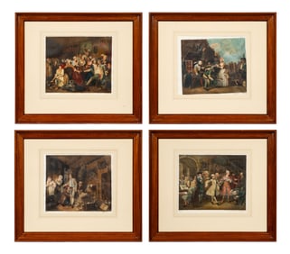 4 Prints of William Hogarth's "A Rake's Progress".