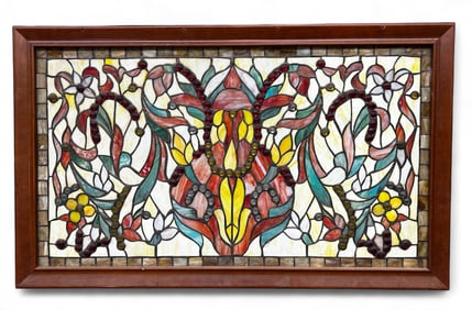 Stained Glass Window w/ Cabochon Jewels.