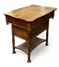 Victorian Oak Dry Sink or Commode.