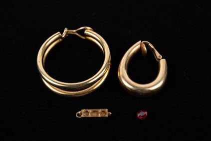 14K Scrap Gold & Ruby Stone.