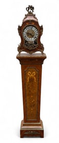 FHS Germany Marquetry Mantel Clock w/ Pedestal.
