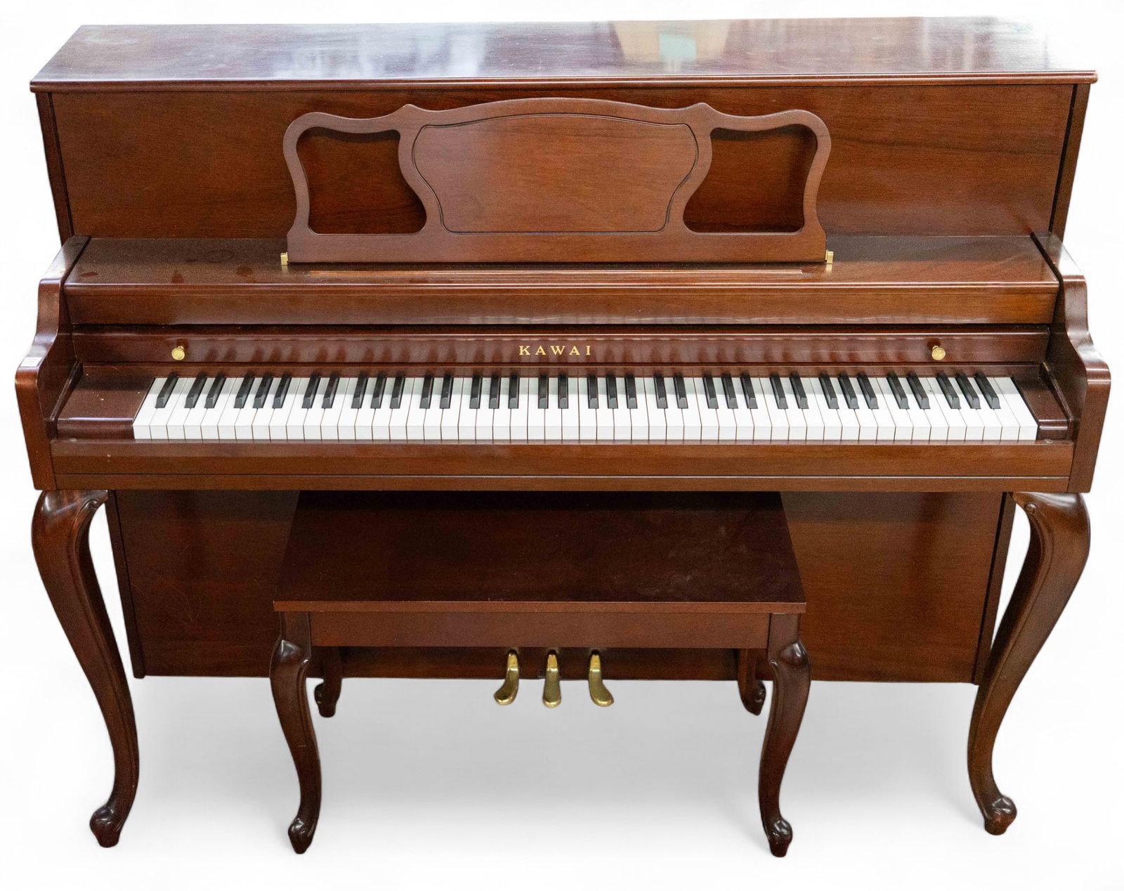 2003 Dark Cherry Kawai Console Piano w/ Bench. (1 of 12)