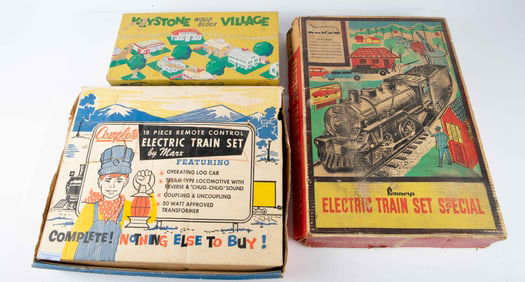 Lot of 3 Vintage Train Sets & More - Marx, Penneys