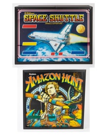 Pinball Backglasses, Space Shuttle & Amazon Hunter