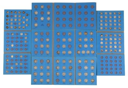 Lot of Silver Quarters and Dimes in Books.