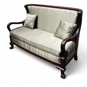 Carved Antique Pawfoot Sofa.