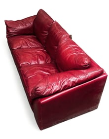 Red Leather Sofa.