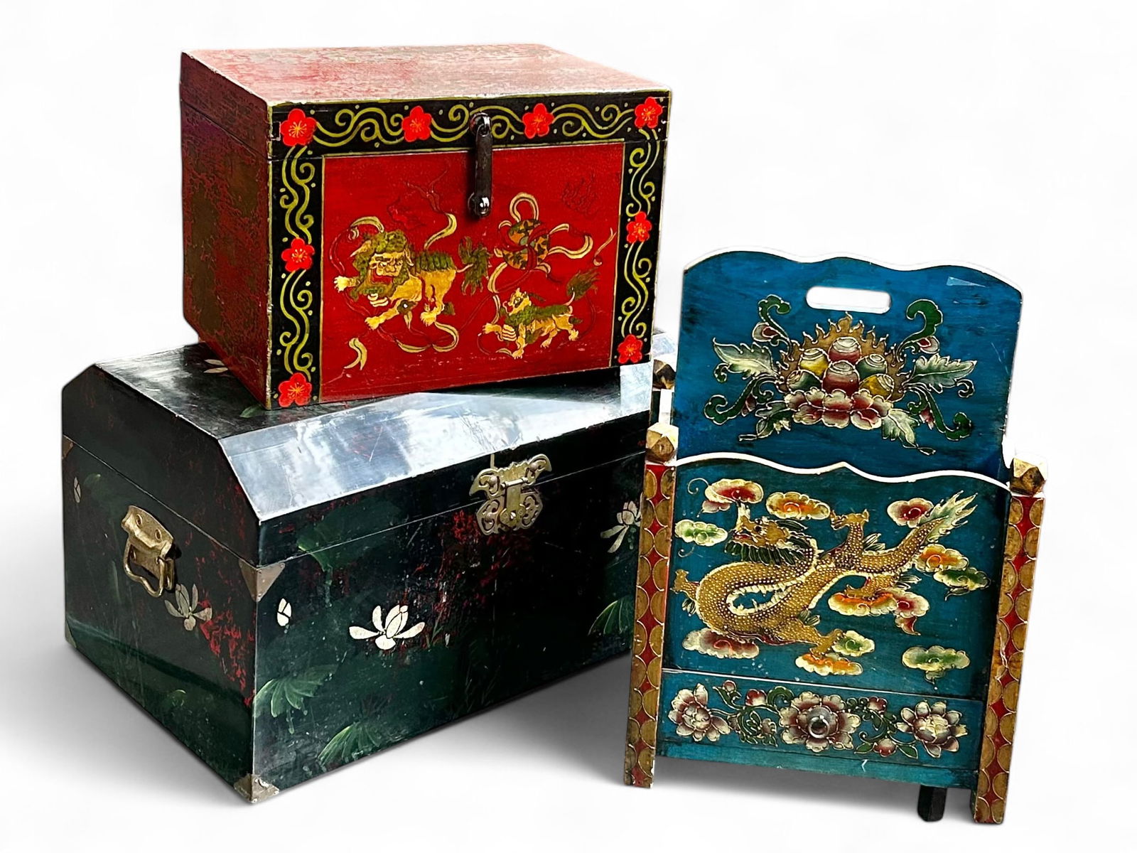 Asian Trunk, Box, and Magazine Stand. (1 of 7)