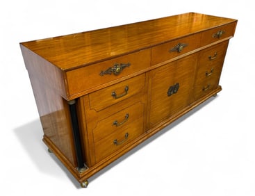 Lightwood Sideboard / Buffet w/ Black Pillar Sides