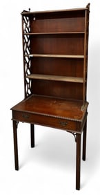 Imperial Mahogany Writing Desk w/ Book Shelf Top.