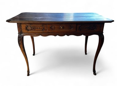 French Style Carved Wood Writing Desk.