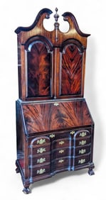 Chippendale Style Mahogany Secretary Desk.