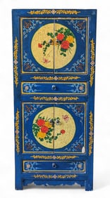 Asian Style Painted Wood Cabinet.