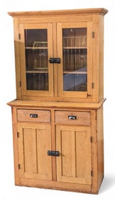 Oak Stepback Display or China Cabinet.