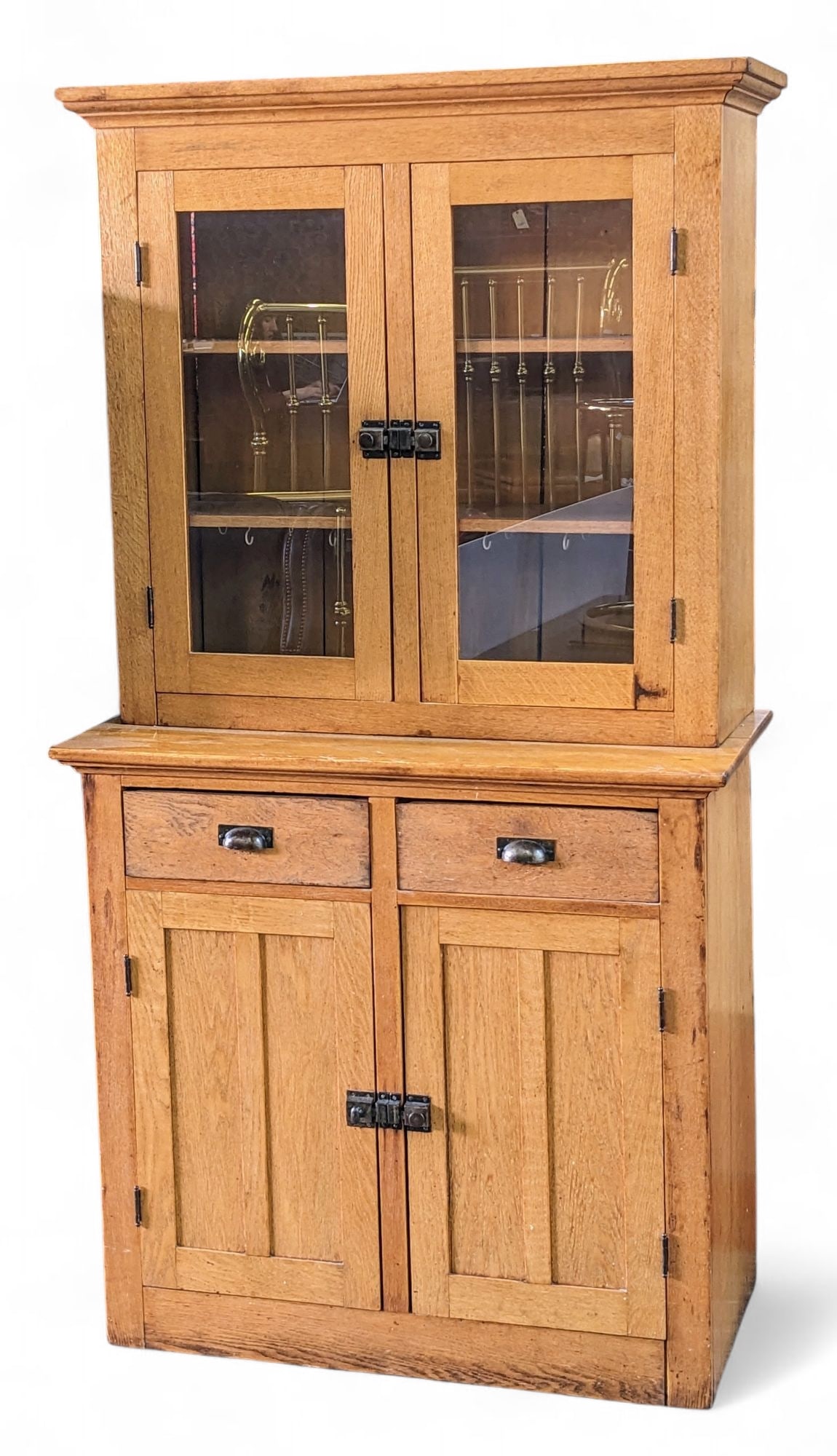 Oak Stepback Display or China Cabinet. (1 of 1)