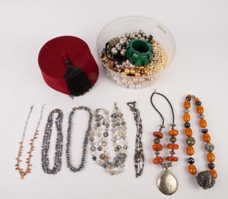 Lot of Costume Jewelry - Pearl, 925, Abalone.