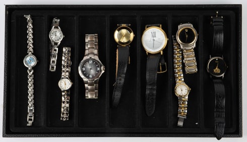 Lot of 9 Watches - Bulova, Seiko, Movado, Etc.