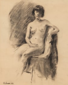 Charcoal Female Nude Portrait, Ruth Bohan.