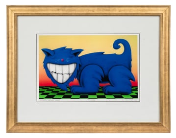 Happy Blue Cat, Print by T. Booth.