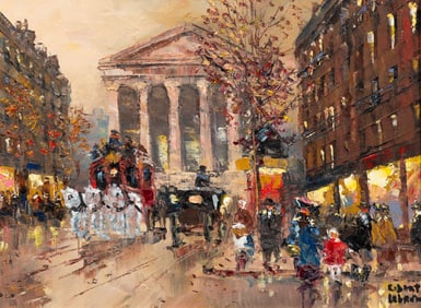 Parisian Street Scene, Painting by Robert Lebron.