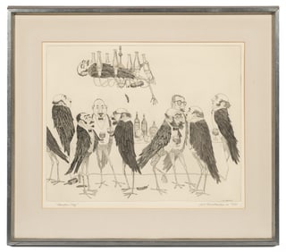 "Members Only", Etching by Curt Frankenstein.