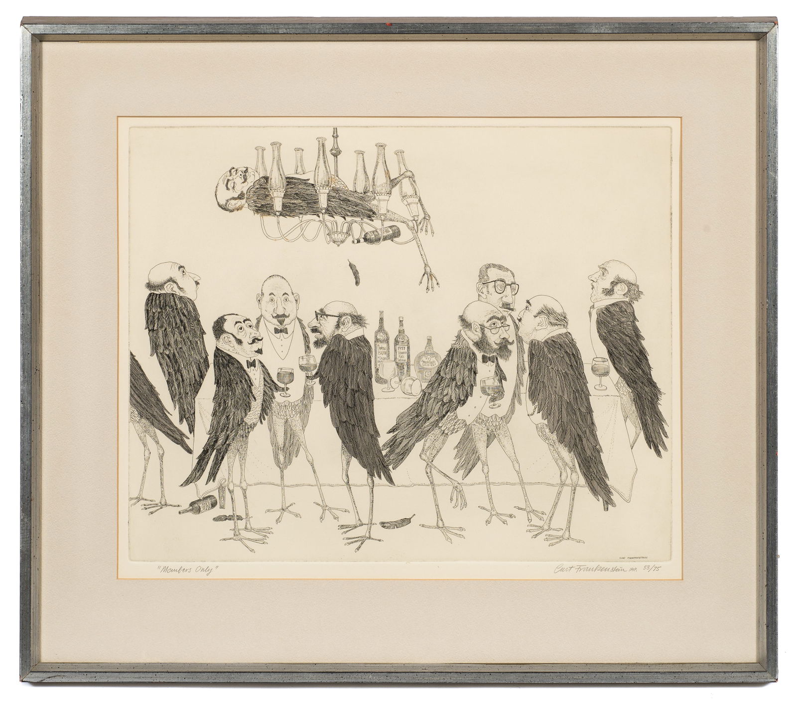 "Members Only", Etching by Curt Frankenstein. (1 of 6)