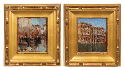 Pair of Venetian Canal Scenes, Unsigned.