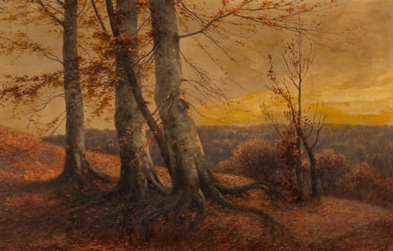 Autumnal Landscape Painting by Oldrich Farsky.