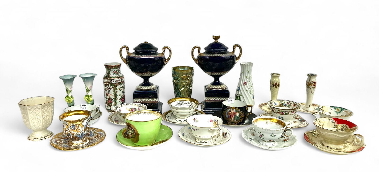 Lot of Teacups, Candlesticks, Vases, Urns. (1 of 8)