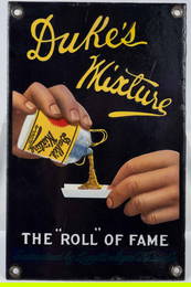Duke's Mixture "The Roll of Fame" Porcelain Sign