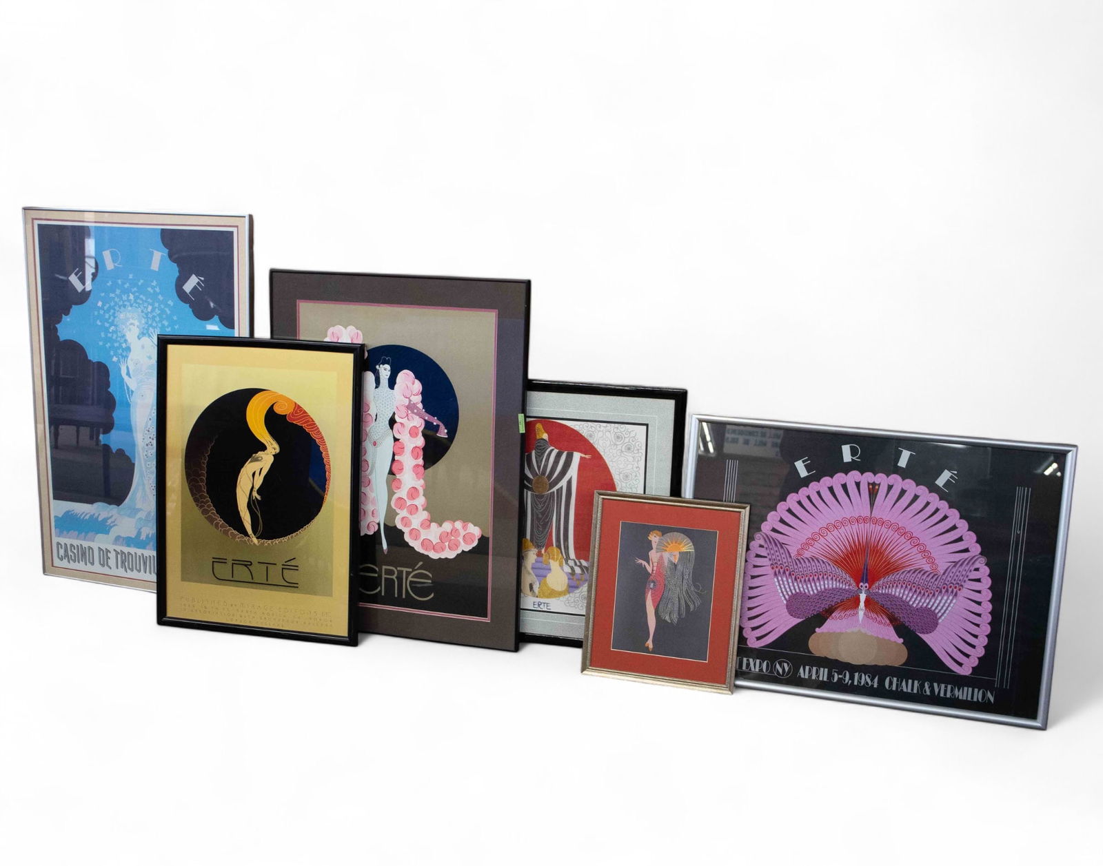 Lot of 6 Framed Erte Art Deco Style Posters. (1 of 9)