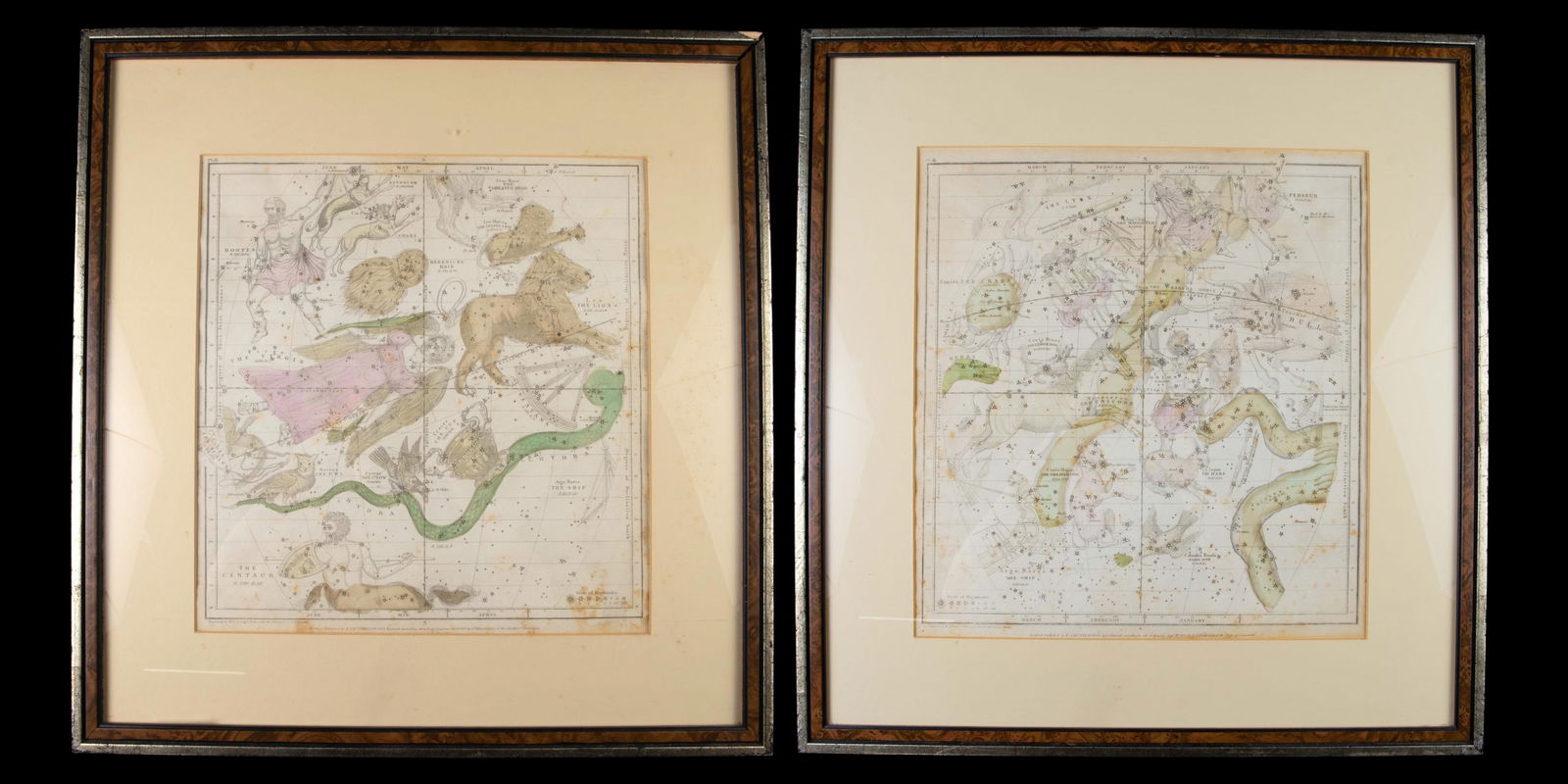 Pair of F. J. Huntington Celestial Maps, Framed. (1 of 20)