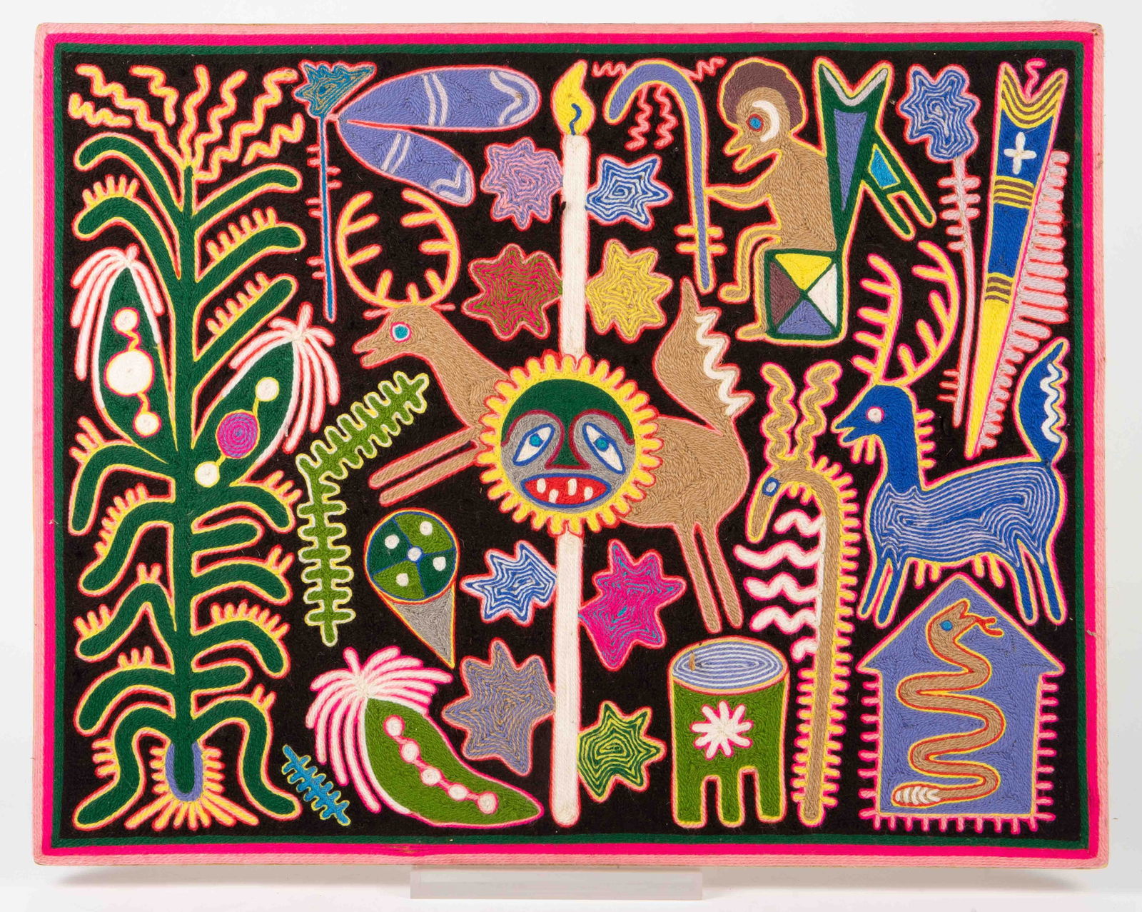 Jalisco Huichol Yarn Painting - Ignacio Montoya. (1 of 9)