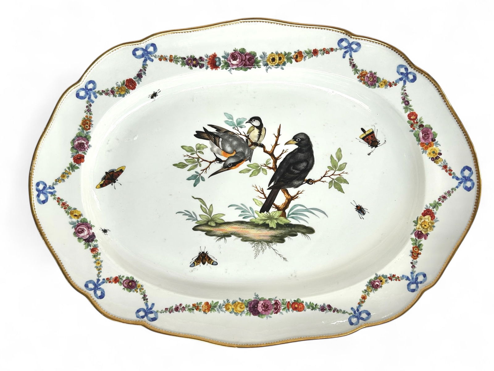 18" Meissen Platter w/ Birds & Insects. (1 of 6)