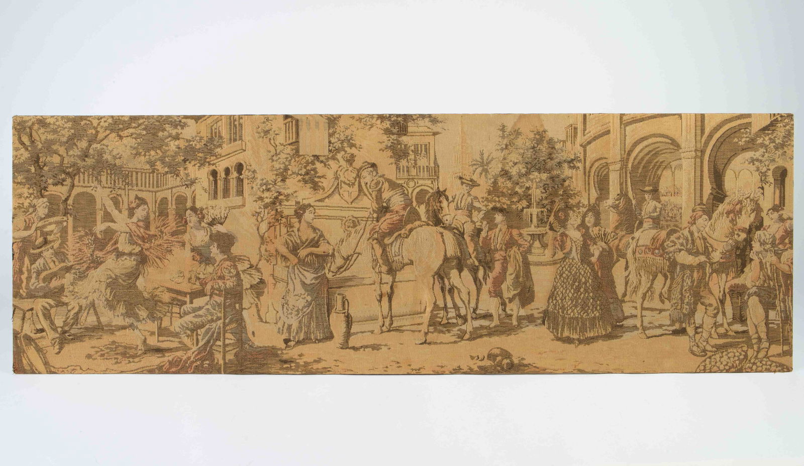 Needlepoint Tapestry of Spanish Town Square. (1 of 7)