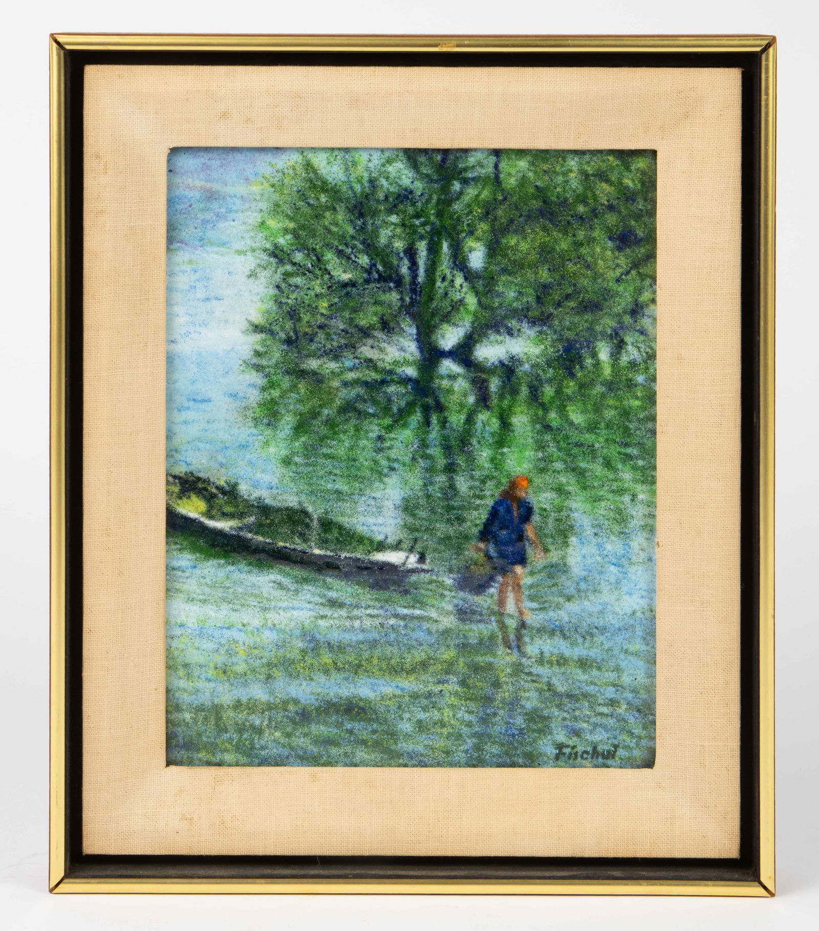 Molly Fischel Signed Copper Enamel Painting. (1 of 7)