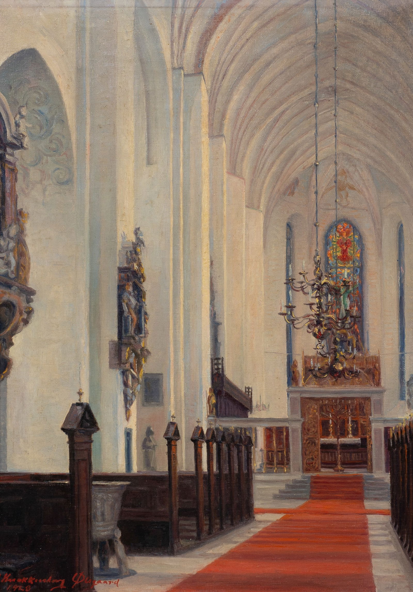 Cathedral Interior Scene Painting, Georg Olsgaard. (1 of 5)