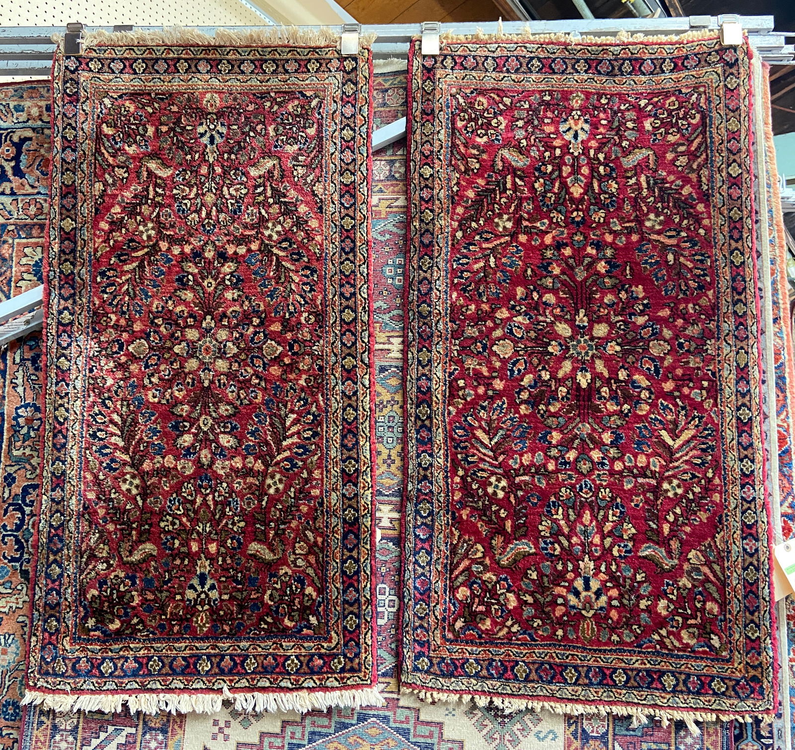 Pair of Approximately 2' x 4' Persian Sarouk Rugs. (1 of 2)