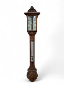 Troughton & Simms Stick Barometer / Thermometer.