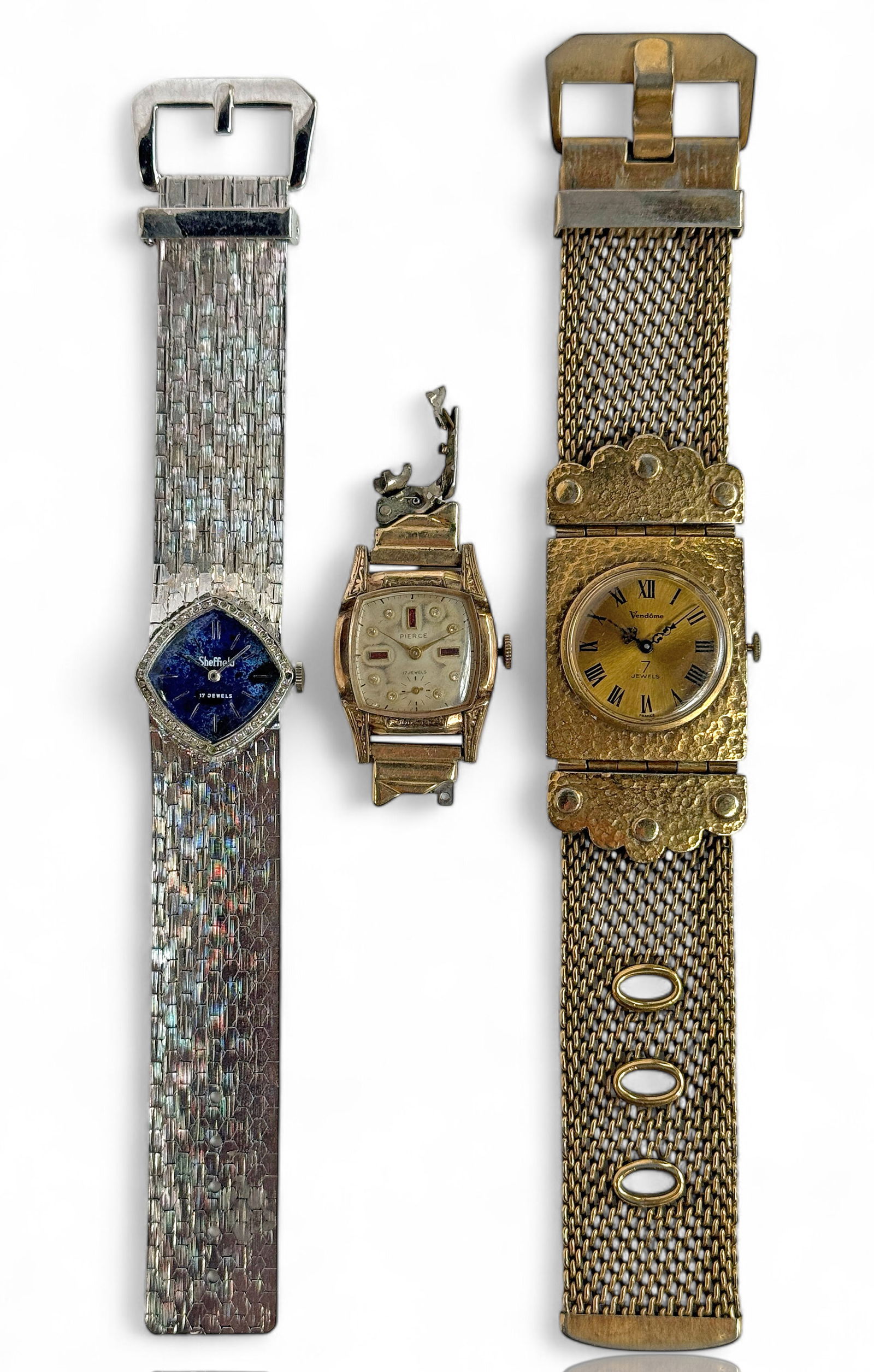 3 Vintage Watches - Vendome, Pierce, Sheffield. (1 of 7)