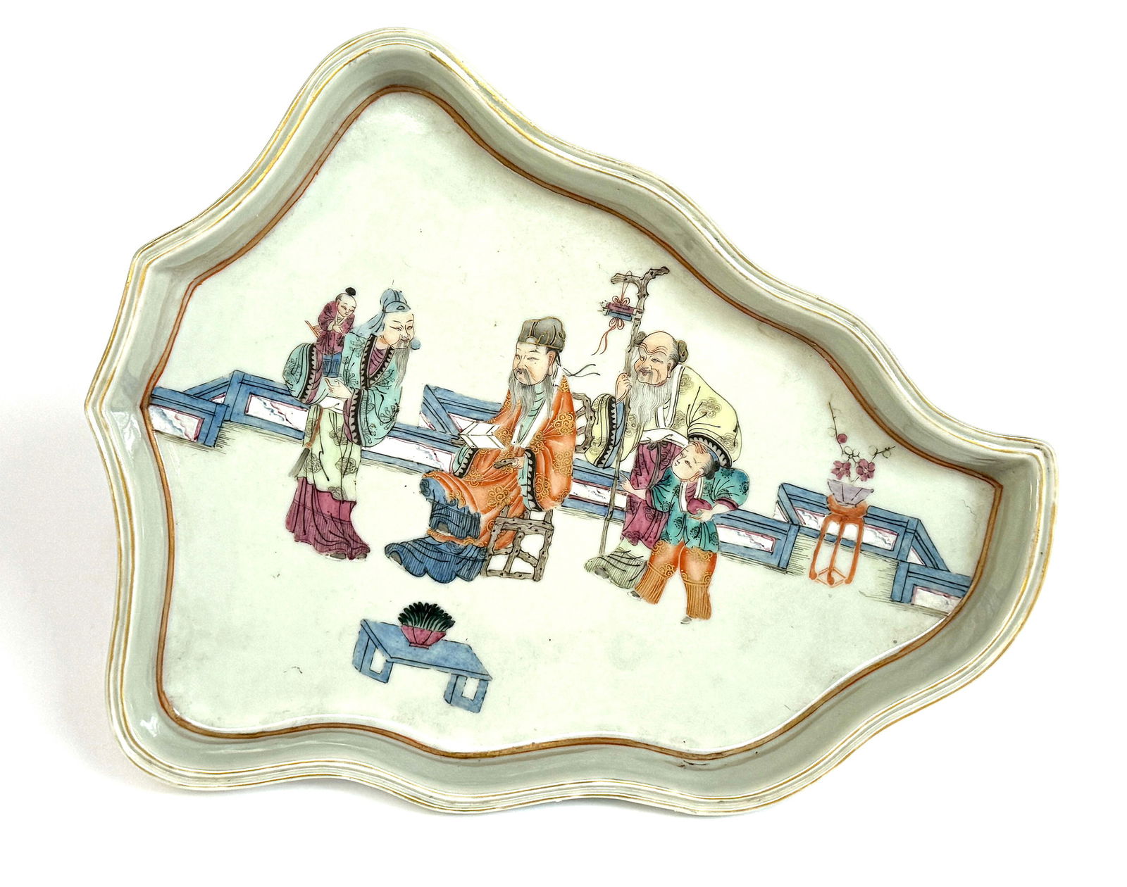 20th Century Chinese Handpainted Tray. (1 of 4)