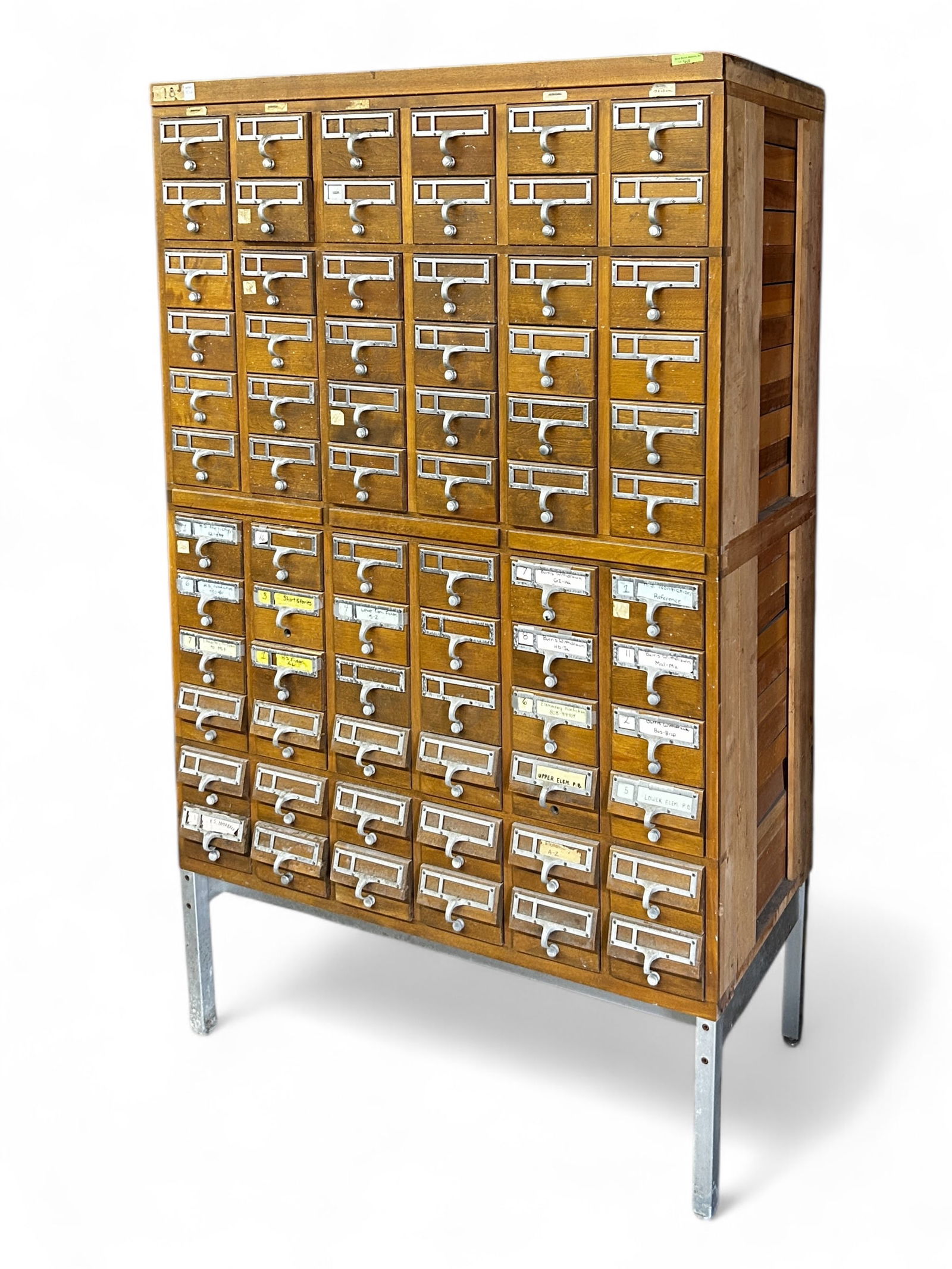 Large Vintage 72-Drawer Card File Cabinet. (1 of 6)