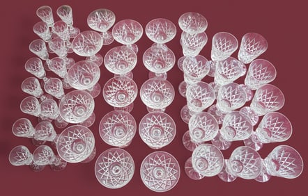 46 Pcs. Waterford Cut Crystal Stemware, Kinsale.