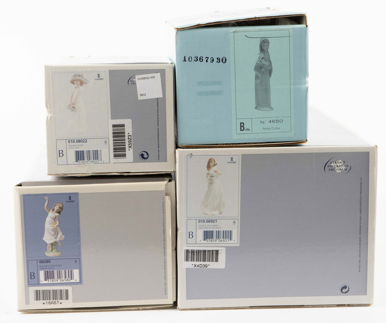 Lot of 4 Lladro Girl Figurines w/ Boxes. (1 of 8)