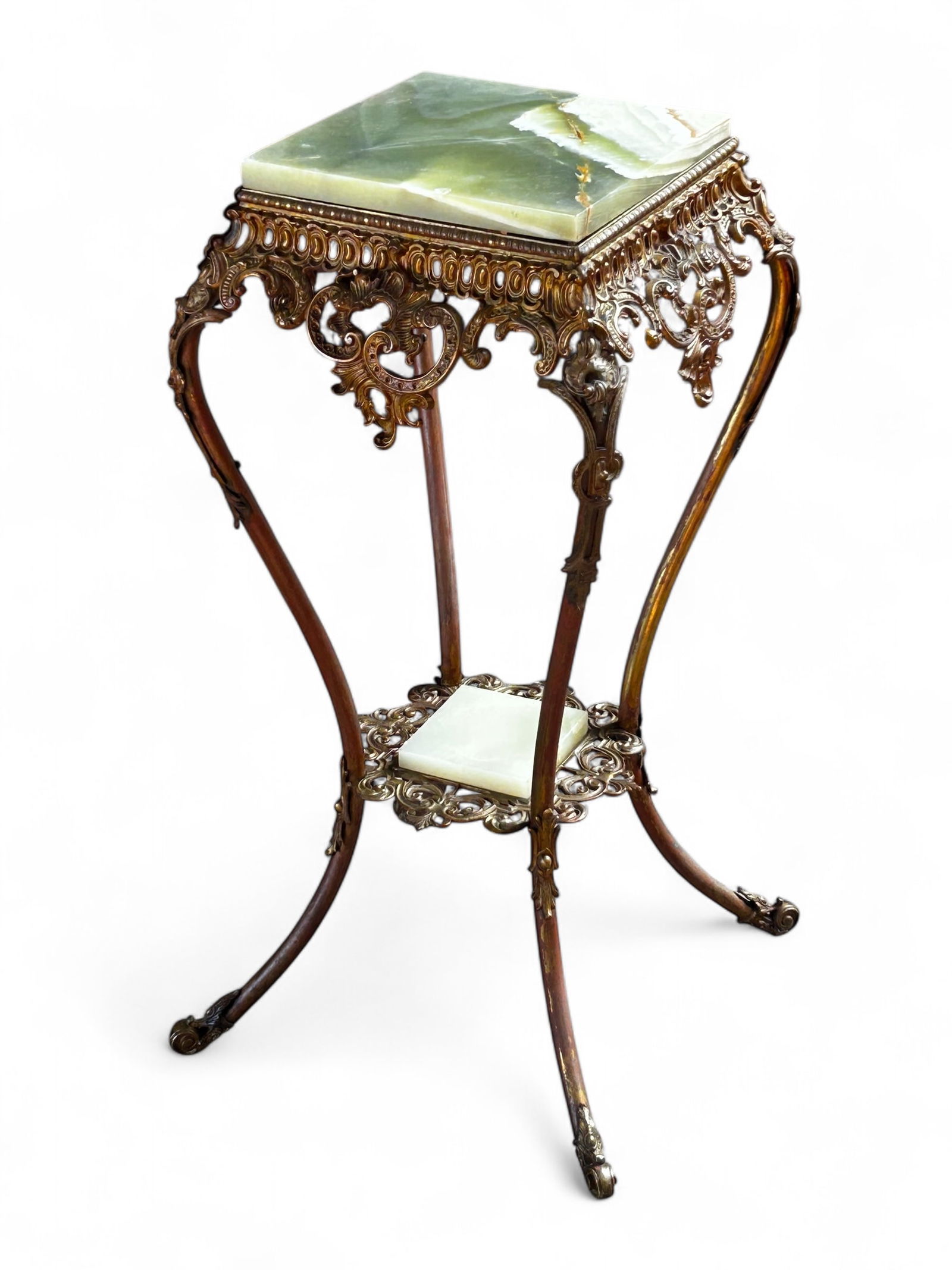Onyx and Brass Victorian Plant Stand. (1 of 14)