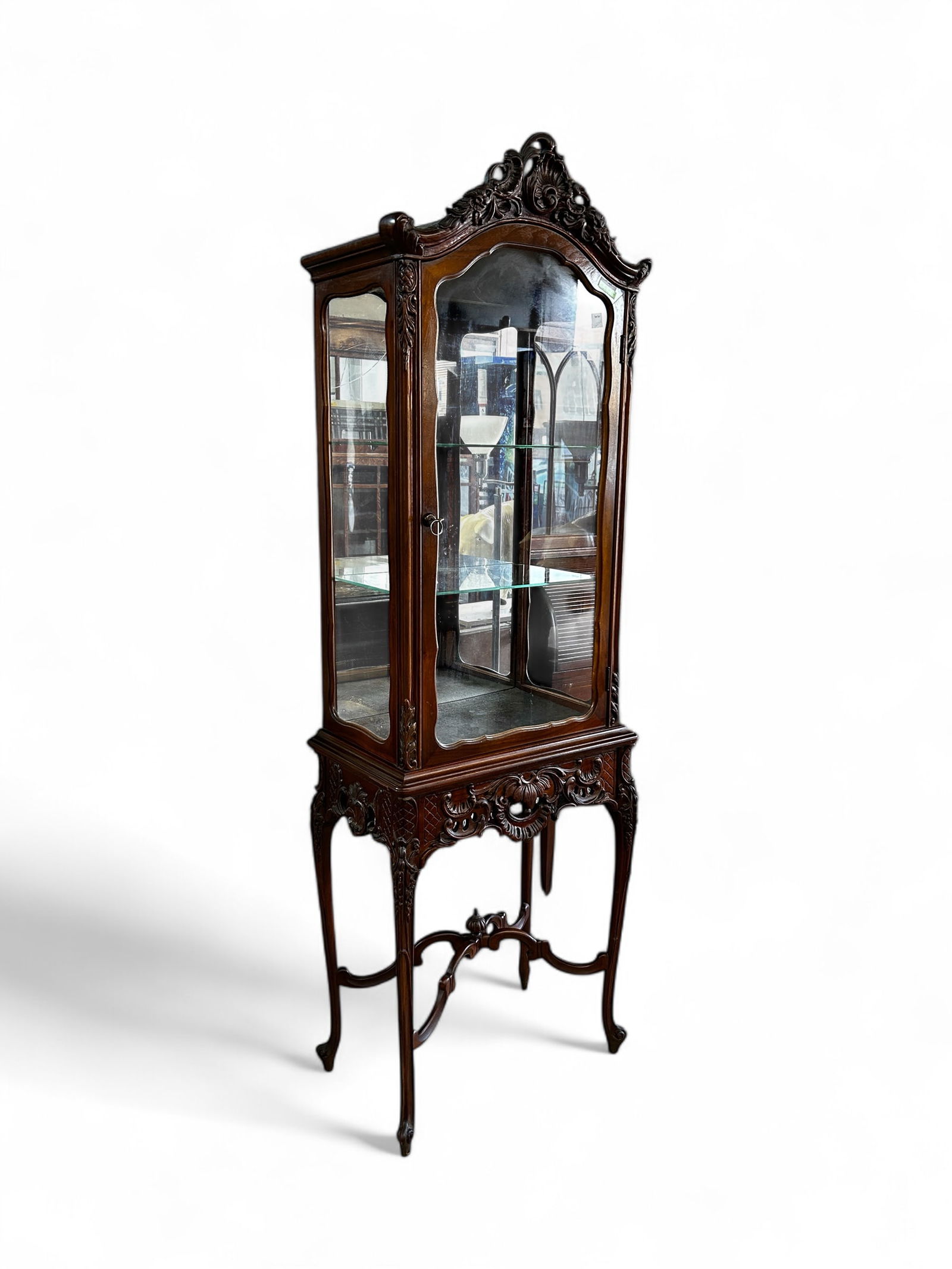 French Carved Curio Cabinet. (1 of 9)