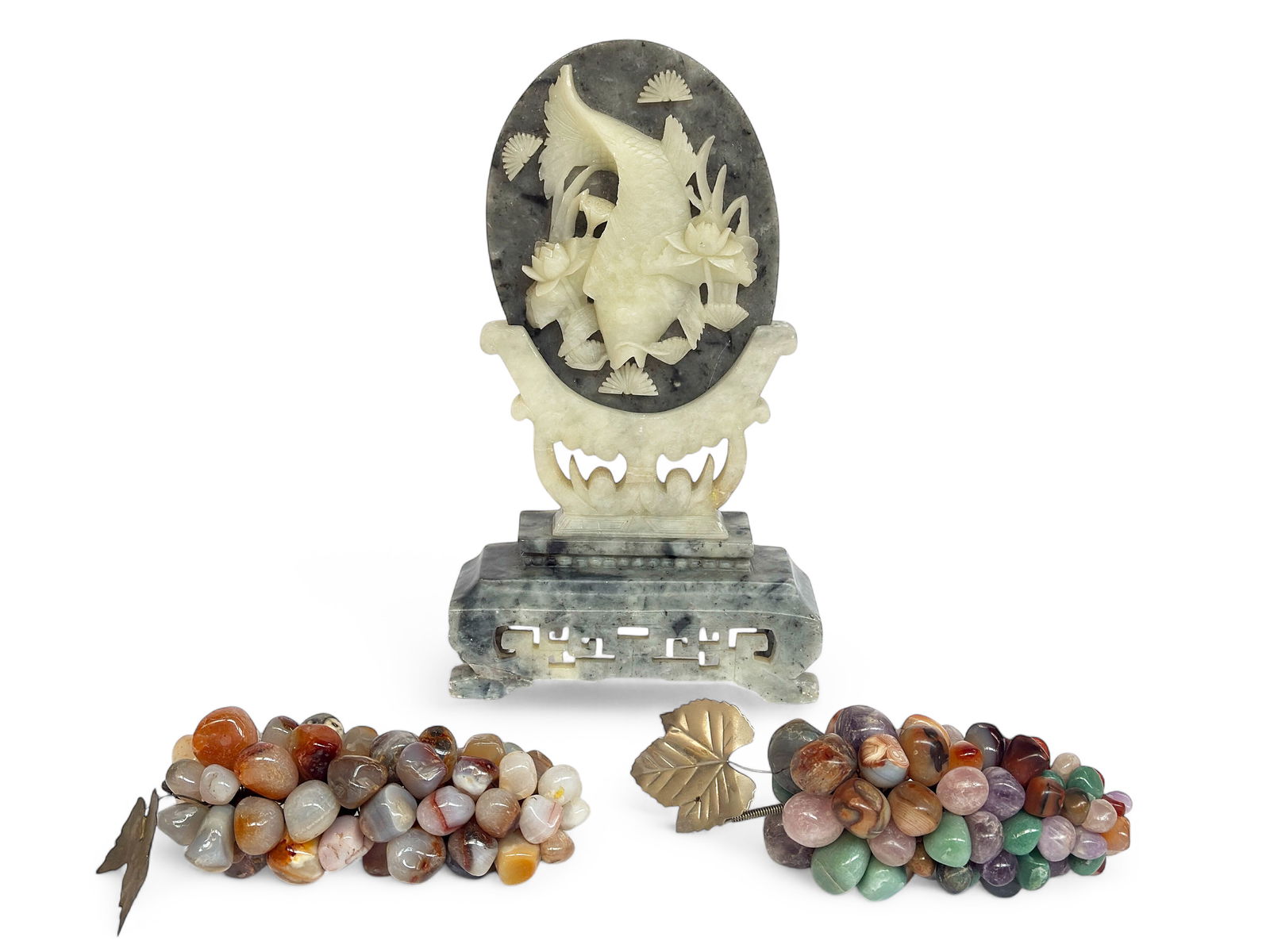 Lot: 3 Hardstone / Soapstone Items - Chinese, etc. (1 of 8)